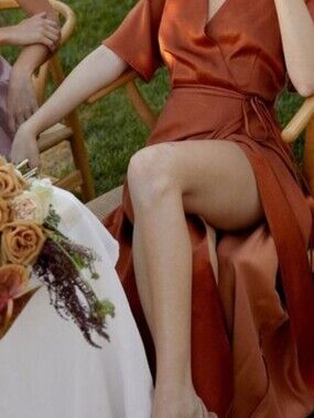 Whimsy +Row Lola Wrap Dress in Rust